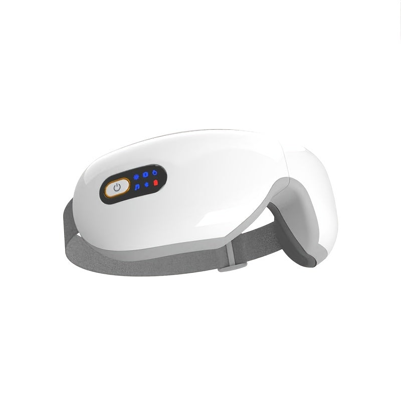 Relaxing Eye Massager - Professional Massage Equipment for Migraines and Eye Care with Heat, Music, and 5 Modes - Rechargeable Heated Eye Mask, Perfect Christmas Gift Idea for Family and Friends