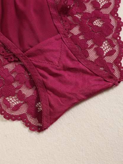 Romantic Lace Embroidery Lingerie Set - Soft & Breathable Push-Up Bra with Sheer Panty - Perfect Seductive Valentines Gift for Her - Womens Comfortable Intimate Wear