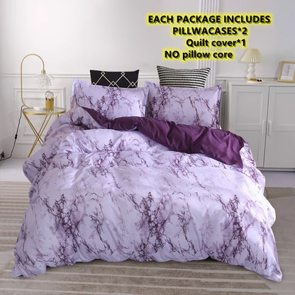 [Chemical Fiber] 3Psc Quilt Cover Three-Piece Set | 90G Chemical Fiber Brushed Printed Fabric | One Quilt Cover Plus a Pair of Pillowcases