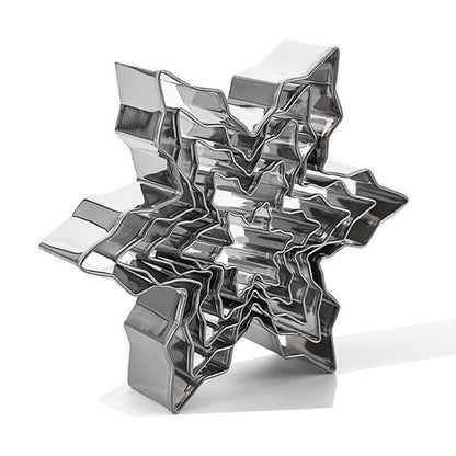 5pcs Snowflake Cookie Molds DIY Baking Stainless Steel Cake Ice Snowflake Handmade Cookie Molds