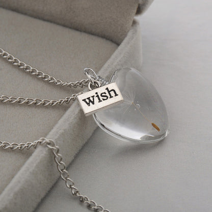 New Dandelion Pendant Necklace Double-sided Crystal Patch 25mm Jewelry Gemstone Sweater Chain Gift