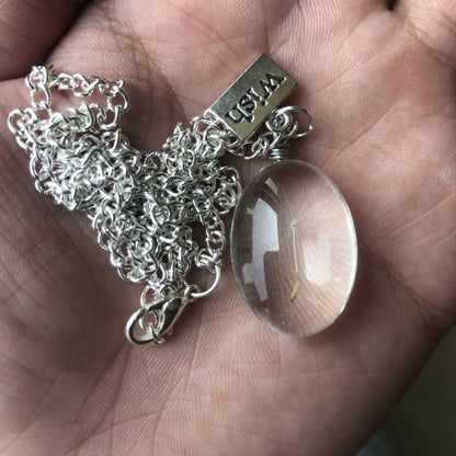 New Dandelion Pendant Necklace Double-sided Crystal Patch 25mm Jewelry Gemstone Sweater Chain Gift