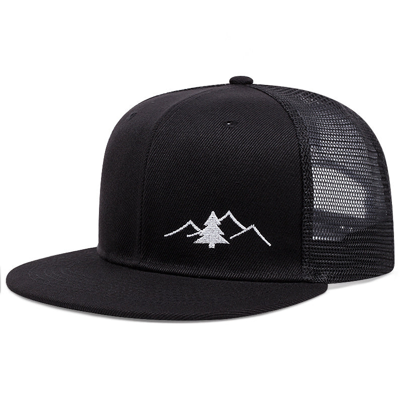 [Breathable Mesh Trucker Hat Outdoor] Trendy Embroidered Trucker Hat, Breathable Mesh Baseball Cap for Outdoor & Skateboarding, Business Business Style