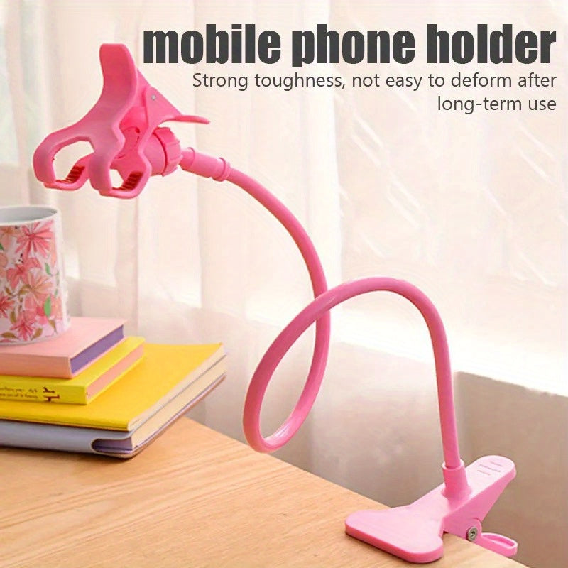 Multifunctional Mobile Phone Holder with Adjustable Clamp - Flexible Arm Bedside & Desktop Mount, Non-Slip Sponge Pad, Versatile Smartphone Stand for Various Lazy Postures - 1 Piece
