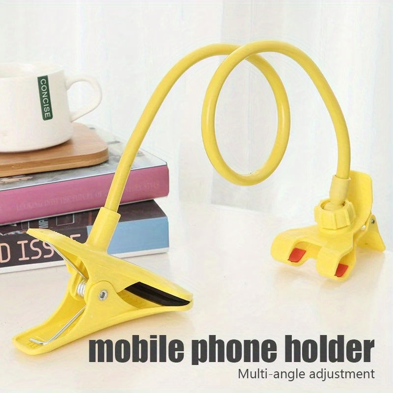 Multifunctional Mobile Phone Holder with Adjustable Clamp - Flexible Arm Bedside & Desktop Mount, Non-Slip Sponge Pad, Versatile Smartphone Stand for Various Lazy Postures - 1 Piece