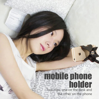 Multifunctional Mobile Phone Holder with Adjustable Clamp - Flexible Arm Bedside & Desktop Mount, Non-Slip Sponge Pad, Versatile Smartphone Stand for Various Lazy Postures - 1 Piece