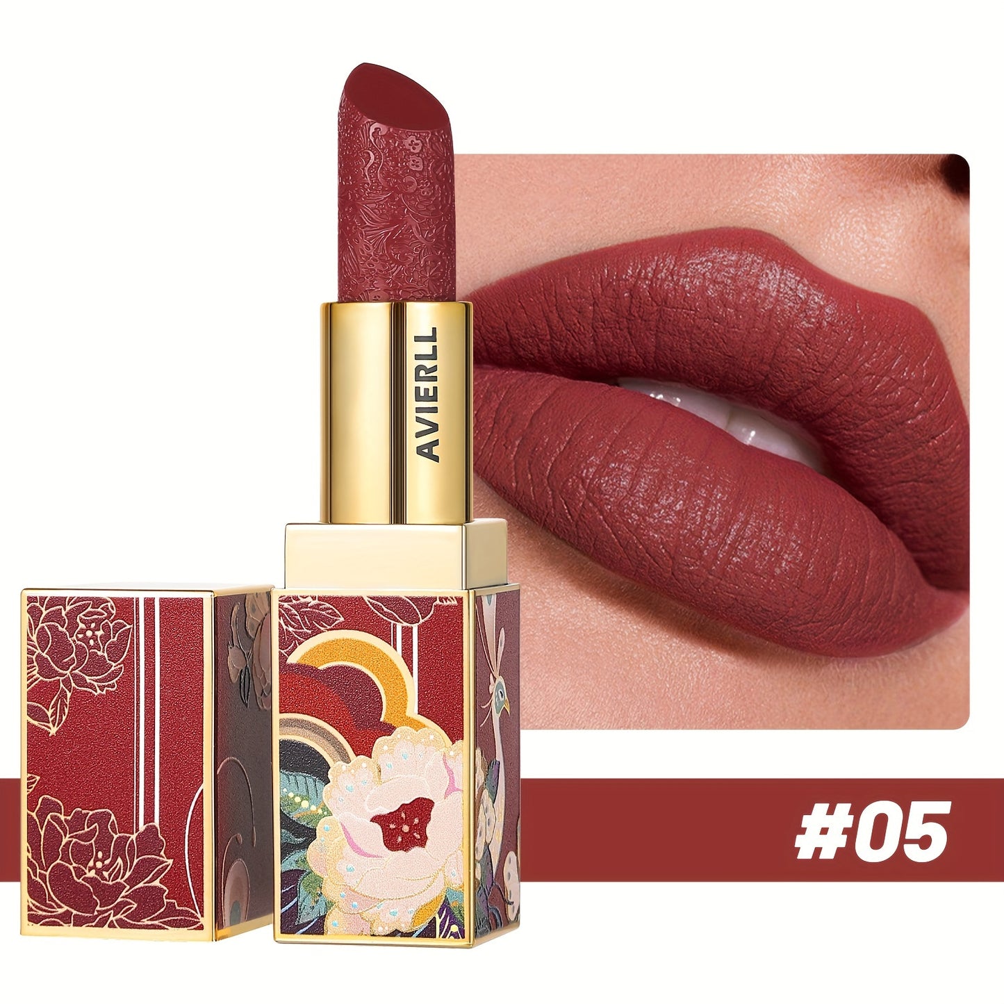 Enchanting Luxurious Matte Velvet Lip Collection - Hydrating, Long-Lasting, Seamless Finish - A Fashionable Chinese Traditional Printed Gift for Women, Perfect for Valentines Day & Lunar New Year Celebrations