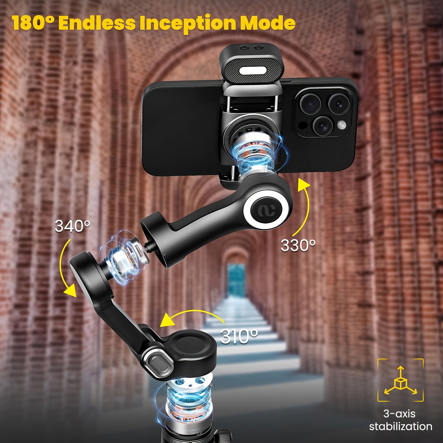 Smart X Pro Combo1 Gimbal Stabilizer - 3-Axis Professional Smartphone Stabilizer with RGB Fill Light, Extension Rod, OLED Display, Wireless Charging for iPhone 15/14/13 Pro Max, Galaxy S22, and More - Perfect for Smooth Video