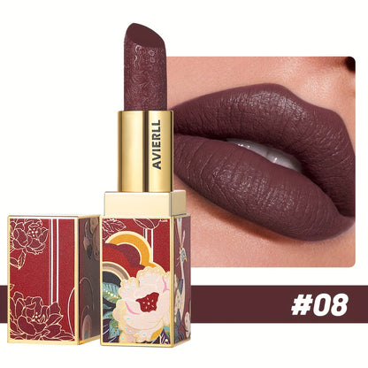 Enchanting Luxurious Matte Velvet Lip Collection - Hydrating, Long-Lasting, Seamless Finish - A Fashionable Chinese Traditional Printed Gift for Women, Perfect for Valentines Day & Lunar New Year Celebrations
