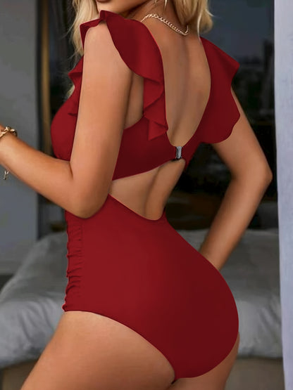 New High-End Fashion Sexy One-Piece Printed Hot Spring Swimming Swimsuit for Women