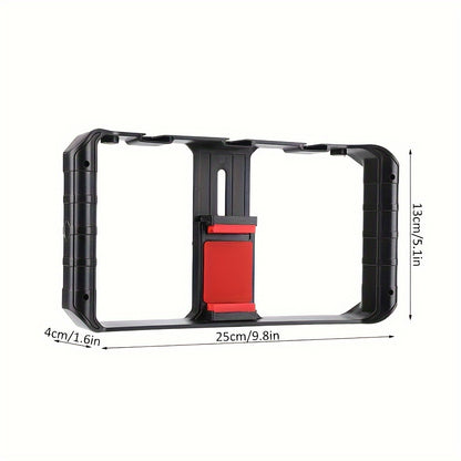 Taisioner Smartphone Video Rig Hand Girp Stabilizer Filmmaking Vlogging Case Phone Video Stabilizer  for Videomaker Film-Maker Video-grapher with Cold Shoe Mount for iPhone Samsung and More