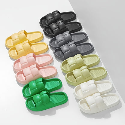 Soft & Silent EVA Slippers: Quick-Drying, Anti-Skid, Stylish Striped Design for Indoor/Outdoor Comfort