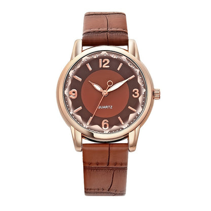 Elegant Women's Quartz Watch - Genuine Leather Strap, Water-Resistant, Versatile for All Occasions