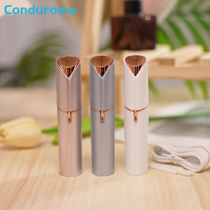 Painless USB Rechargeable Facial Hair Remover - Eyebrow Face Razor Trimmer for Women - Lips, Body, Arms, Mustaches, Fuzz, and Chin