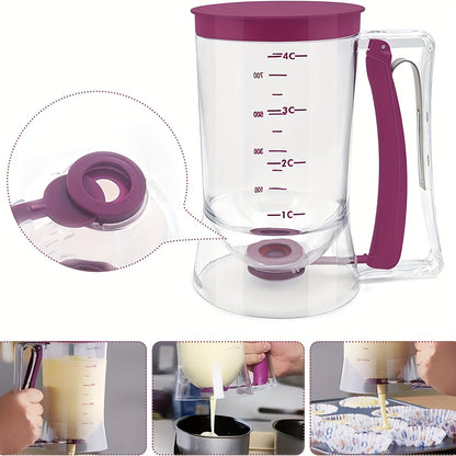 [1pc Batter Dispenser] 1pc Collapsible Batter Dispenser | Pancake Cupcake Batter Separator for Cupcakes, Waffles, Muffin Mix, and Baked Goods