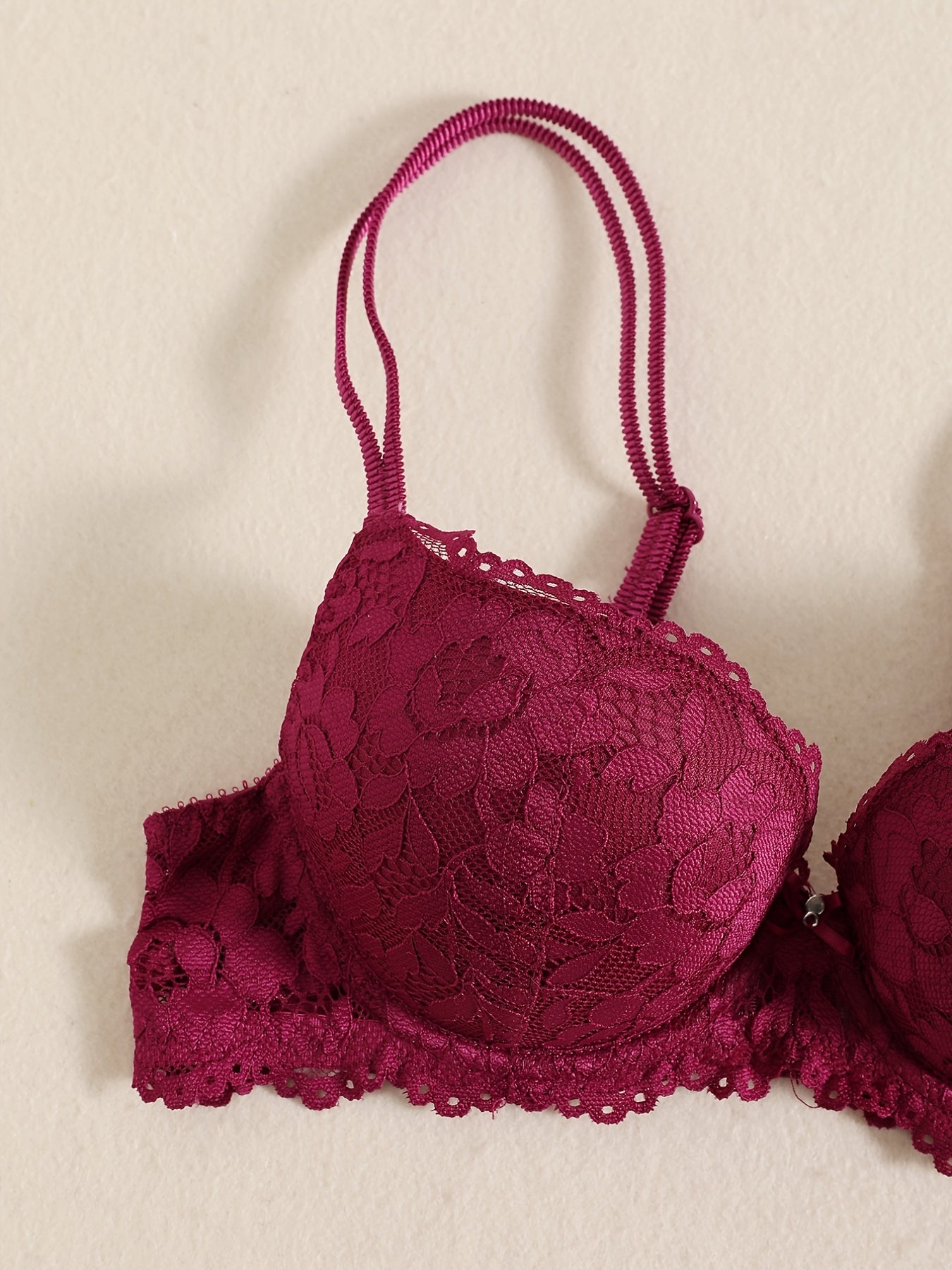 Romantic Lace Embroidery Lingerie Set - Soft & Breathable Push-Up Bra with Sheer Panty - Perfect Seductive Valentines Gift for Her - Womens Comfortable Intimate Wear