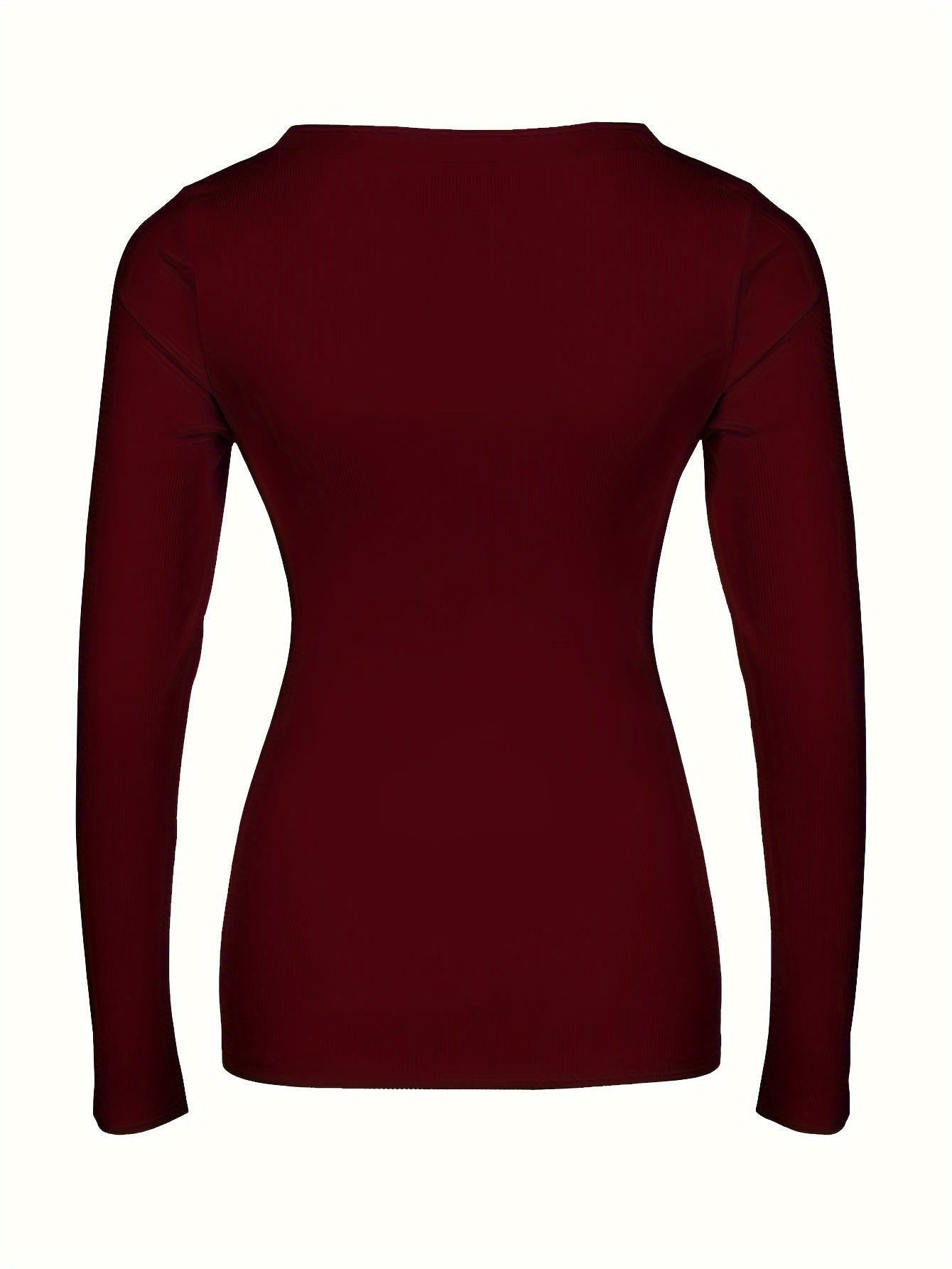 Womens Soft Ribbed Square Neck T-Shirt - Trendy Long Sleeves for Spring & Fall - Versatile Casual Wear