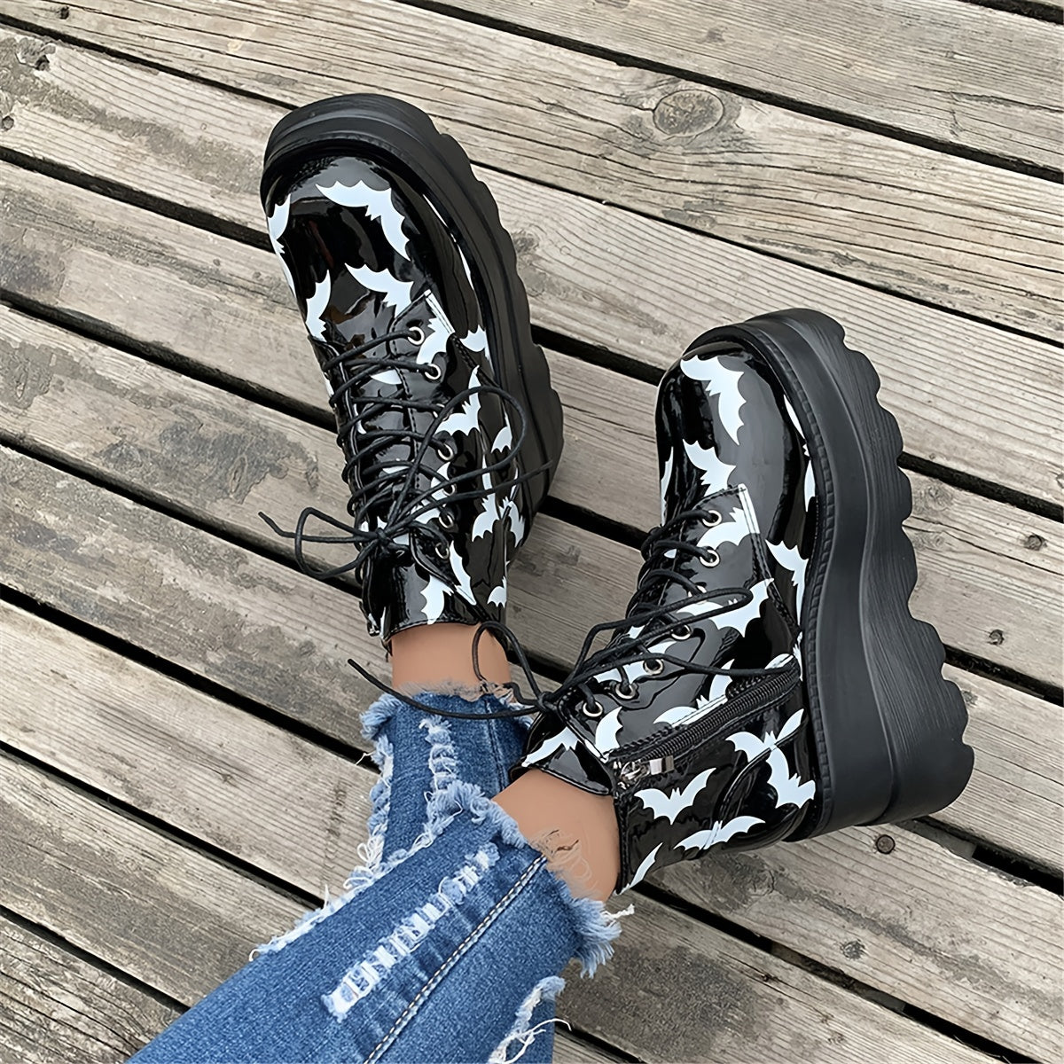 Women'S Houndstooth Chelsea Boots, High Platform Heel, Synthetic Upper, Fabric Lining, PU Sole, Plain Toe, Casual Lace-Up Ankle Booties