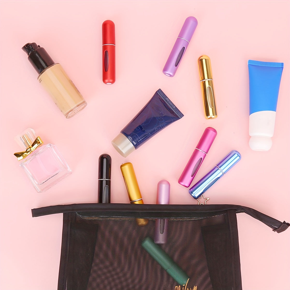 Perfume Refill Bottle Portable Mini Refillable Spray Jar Scent Pump Case Empty Cosmetic Containers Atomizer For Travel 0.17oz