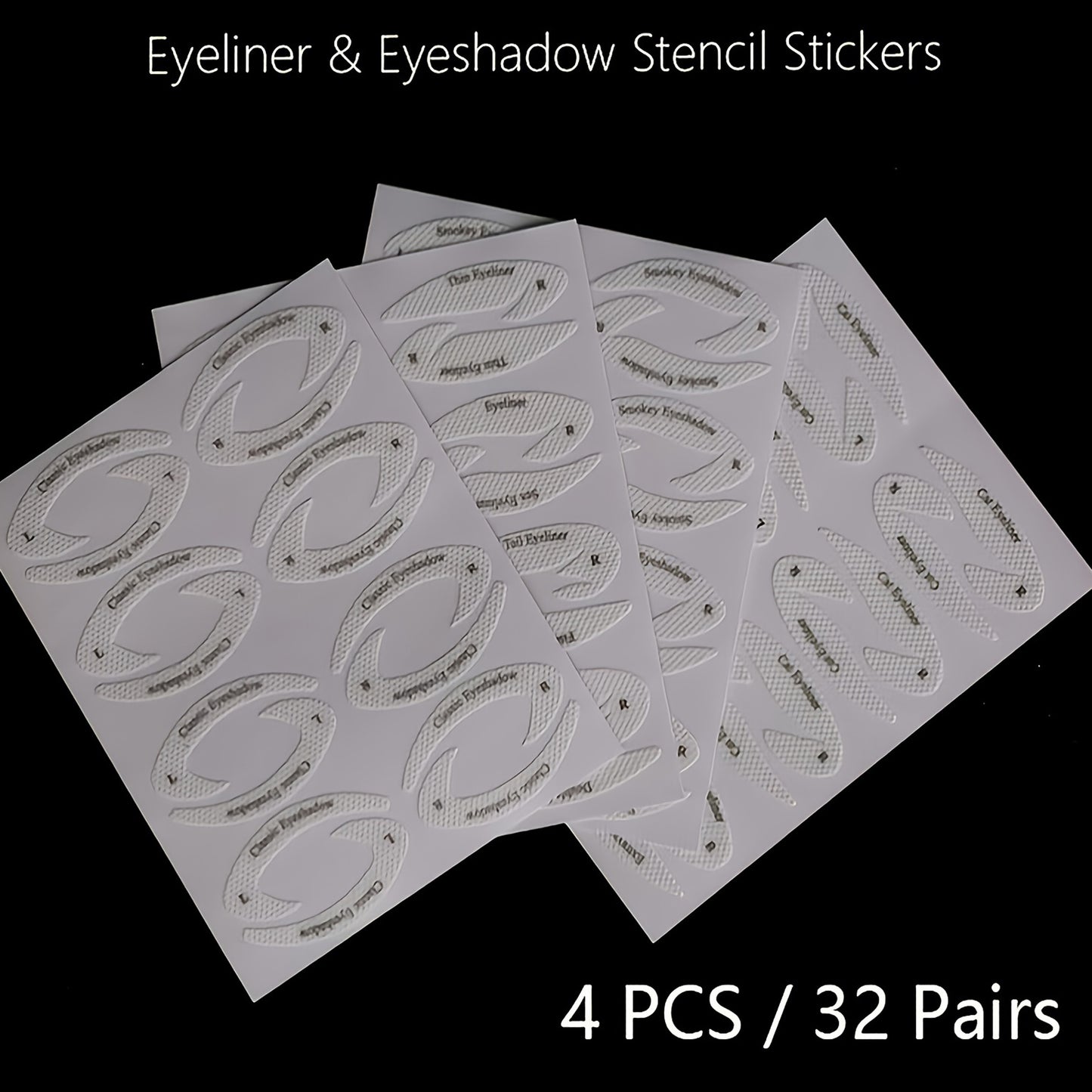 32Pairs Eyeliner Eyeshadow Sticker Stencils Kit For Eyes, Cat Eyeliner Stencil Pads Non-Woven Materials Eye Shadow Eyeliner Stencil For Beginners Makeup Tool