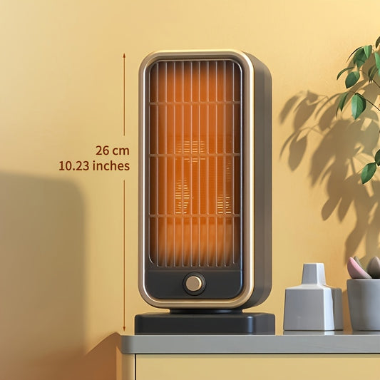 500W Portable Ceramic Electric Space Heater, Quiet, Square Shape, Tip-over Protection - 110-130V US Plug, No Energy Efficiency Rating, for Bedroom, Living Room, Office