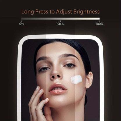 LED Desktop Makeup Mirror Adjustable Brightness USB Charging