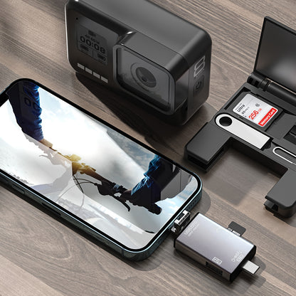 7-in-1 Multifunctional OTG Card Reader - High-Speed Micro SD Card Adapter with Storage Box for Digital Camera, Smartphone, Tablet - External U Disk, SD, TF Card Converter with OTG Function