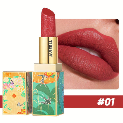 Enchanting Luxurious Matte Velvet Lip Collection - Hydrating, Long-Lasting, Seamless Finish - A Fashionable Chinese Traditional Printed Gift for Women, Perfect for Valentines Day & Lunar New Year Celebrations