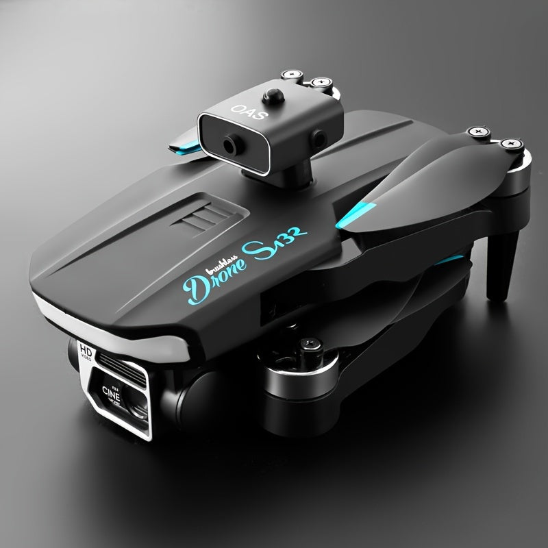 With 2 Batteries S132 GPS Remote Control Drone: Features built-in GPS, dual HD cameras, brushless motors, intelligent obstacle avoidance function, and WiFi connectivity for smartphone control. Comes with a storage bag