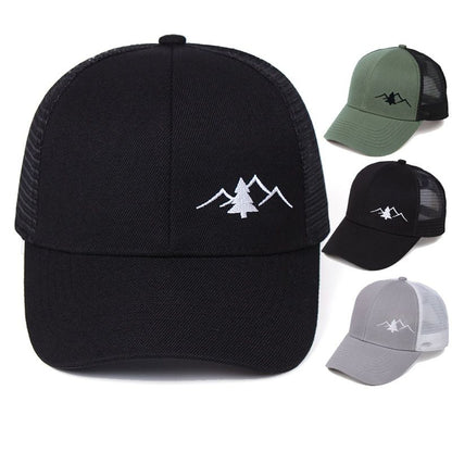 [Breathable Mesh Trucker Hat Outdoor] Trendy Embroidered Trucker Hat, Breathable Mesh Baseball Cap for Outdoor & Skateboarding, Business Business Style