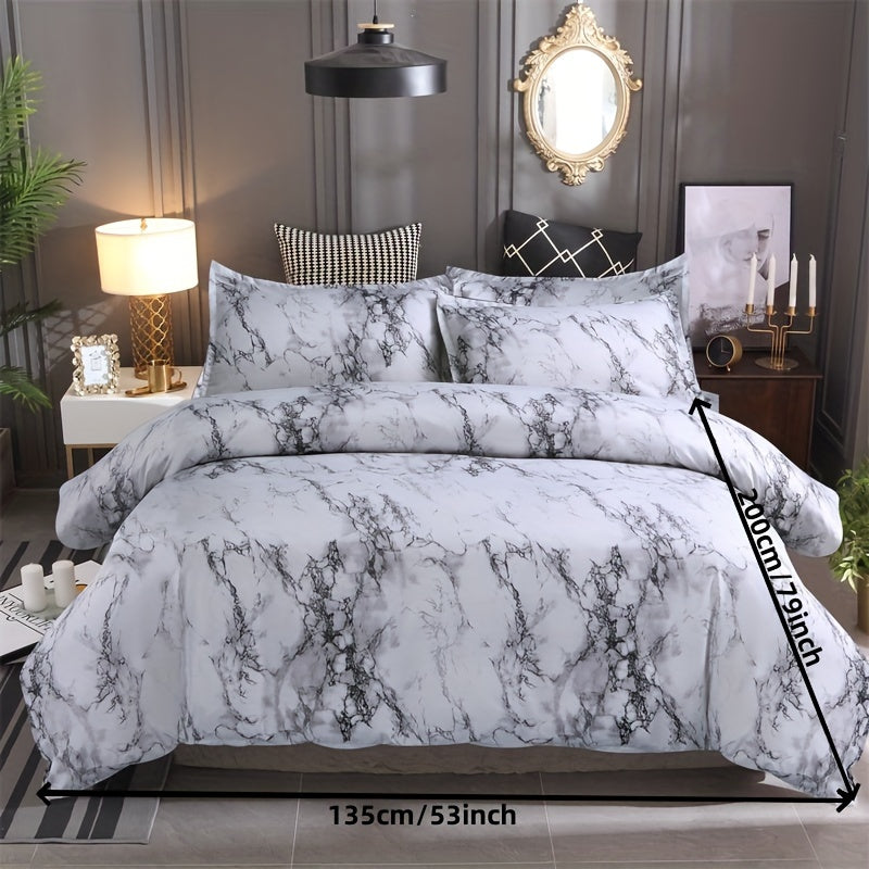 [Chemical Fiber] 3Psc Quilt Cover Three-Piece Set | 90G Chemical Fiber Brushed Printed Fabric | One Quilt Cover Plus a Pair of Pillowcases