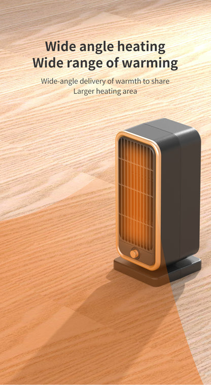 500W Portable Ceramic Electric Space Heater, Quiet, Square Shape, Tip-over Protection - 110-130V US Plug, No Energy Efficiency Rating, for Bedroom, Living Room, Office
