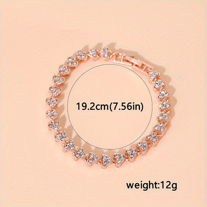 2pcs Women Watches Bracelet Golden Tone Alloy Quartz Watch Stylish Rhinestone Bling Dress Watch Wristwatches, For Xmas
