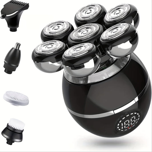 [Electric Head Shaver] 5-in-1 7D Electric Head Shavers for Bald Men, Cordless and Rechargeable, Modern Design Electric Men's Grooming Kit