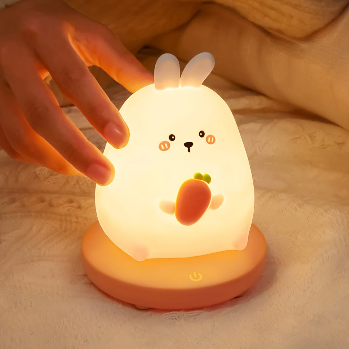 1piece Cute Piggy Tiger Rabbit Panda Shape Usb Silicone Children Sleep Night Light Rechargeable Bedroom Bedside Atmosphere Light Gift for Student Boys and Girls