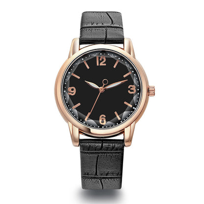 Elegant Women's Quartz Watch - Genuine Leather Strap, Water-Resistant, Versatile for All Occasions
