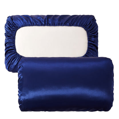 [Soft Satin Pillowcase] 2pcs Soft Breathable Satin Pillowcase | With Elastic Cord - Perfect For A Comfortable Sleep In Your Bedroom