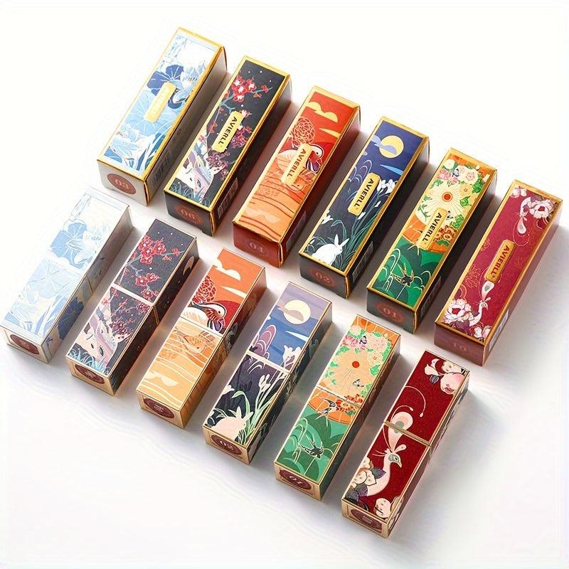 Enchanting Luxurious Matte Velvet Lip Collection - Hydrating, Long-Lasting, Seamless Finish - A Fashionable Chinese Traditional Printed Gift for Women, Perfect for Valentines Day & Lunar New Year Celebrations