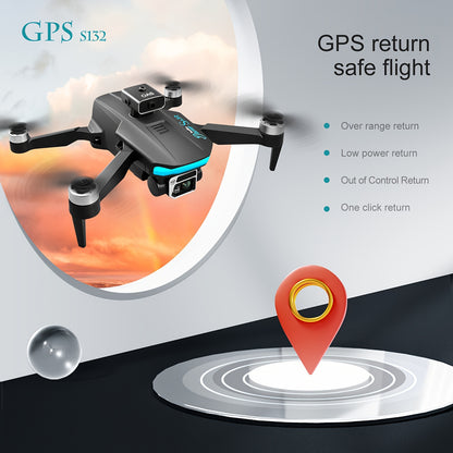 With 2 Batteries S132 GPS Remote Control Drone: Features built-in GPS, dual HD cameras, brushless motors, intelligent obstacle avoidance function, and WiFi connectivity for smartphone control. Comes with a storage bag