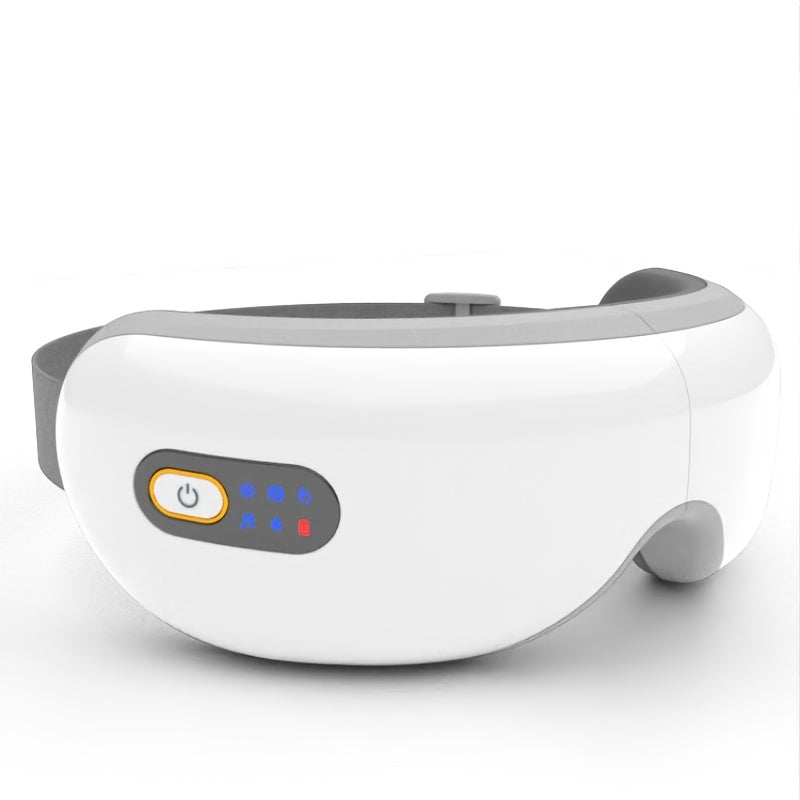 Relaxing Eye Massager - Professional Massage Equipment for Migraines and Eye Care with Heat, Music, and 5 Modes - Rechargeable Heated Eye Mask, Perfect Christmas Gift Idea for Family and Friends