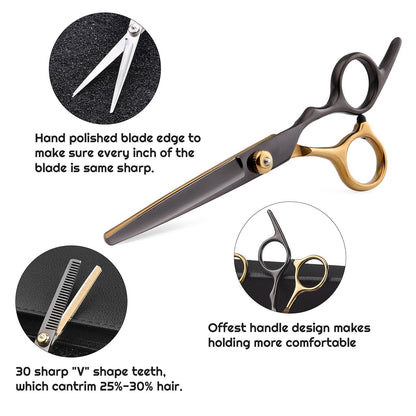 1pc Professional Barber Scissors, Hair Cutting Scissors, Hair Thinning Shears, Salon Hairdressing Scissors