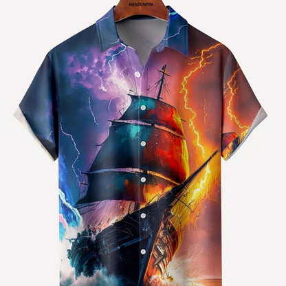 Men's Coconut Tree Print Hawaiian Shirt