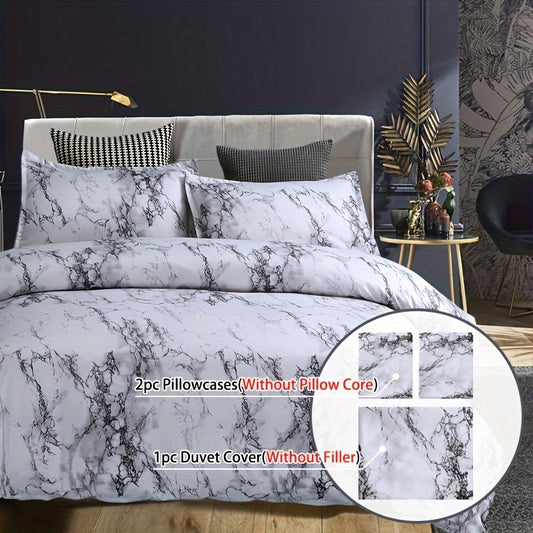 [Chemical Fiber] 3Psc Quilt Cover Three-Piece Set | 90G Chemical Fiber Brushed Printed Fabric | One Quilt Cover Plus a Pair of Pillowcases