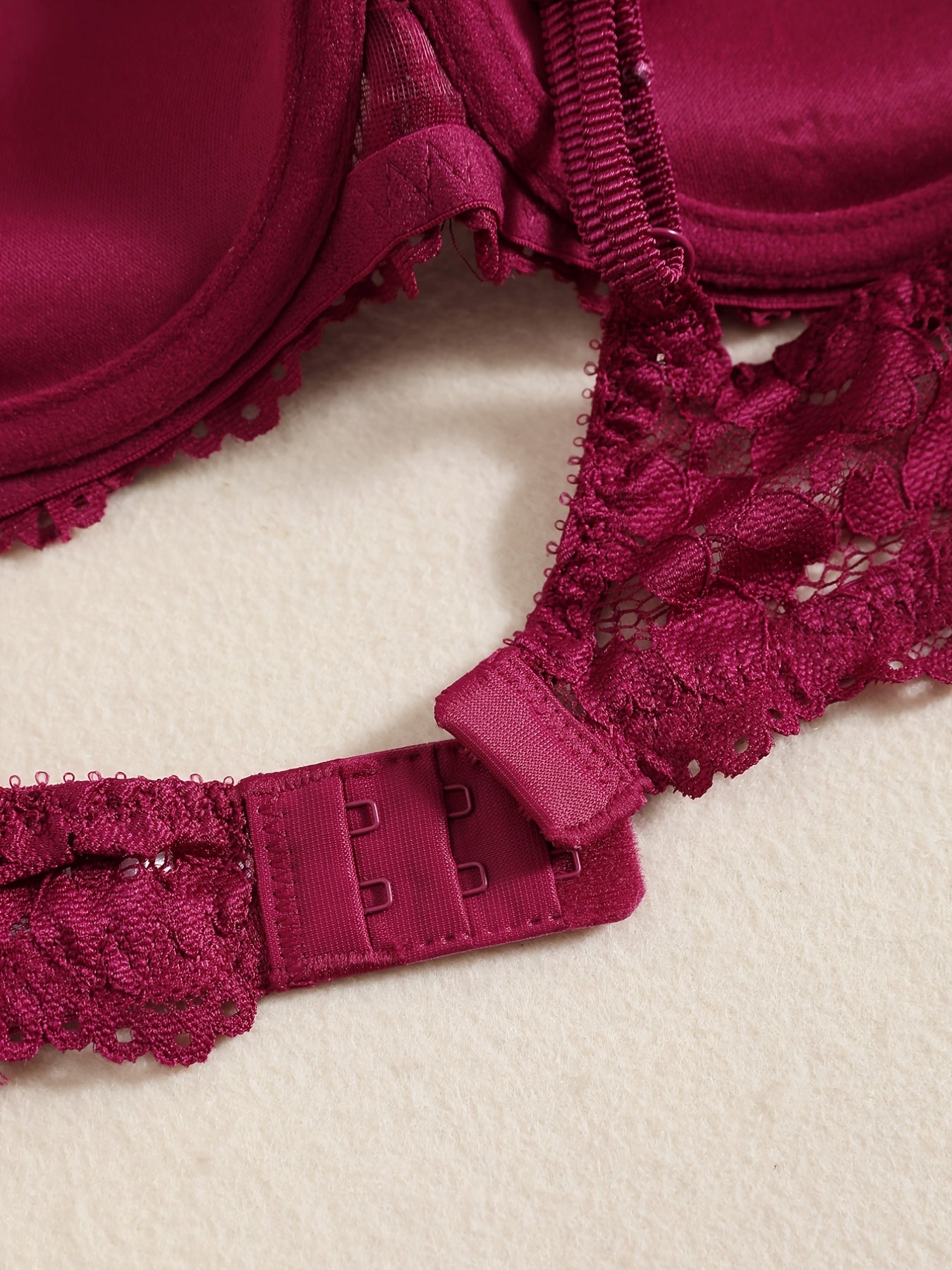 Romantic Lace Embroidery Lingerie Set - Soft & Breathable Push-Up Bra with Sheer Panty - Perfect Seductive Valentines Gift for Her - Womens Comfortable Intimate Wear