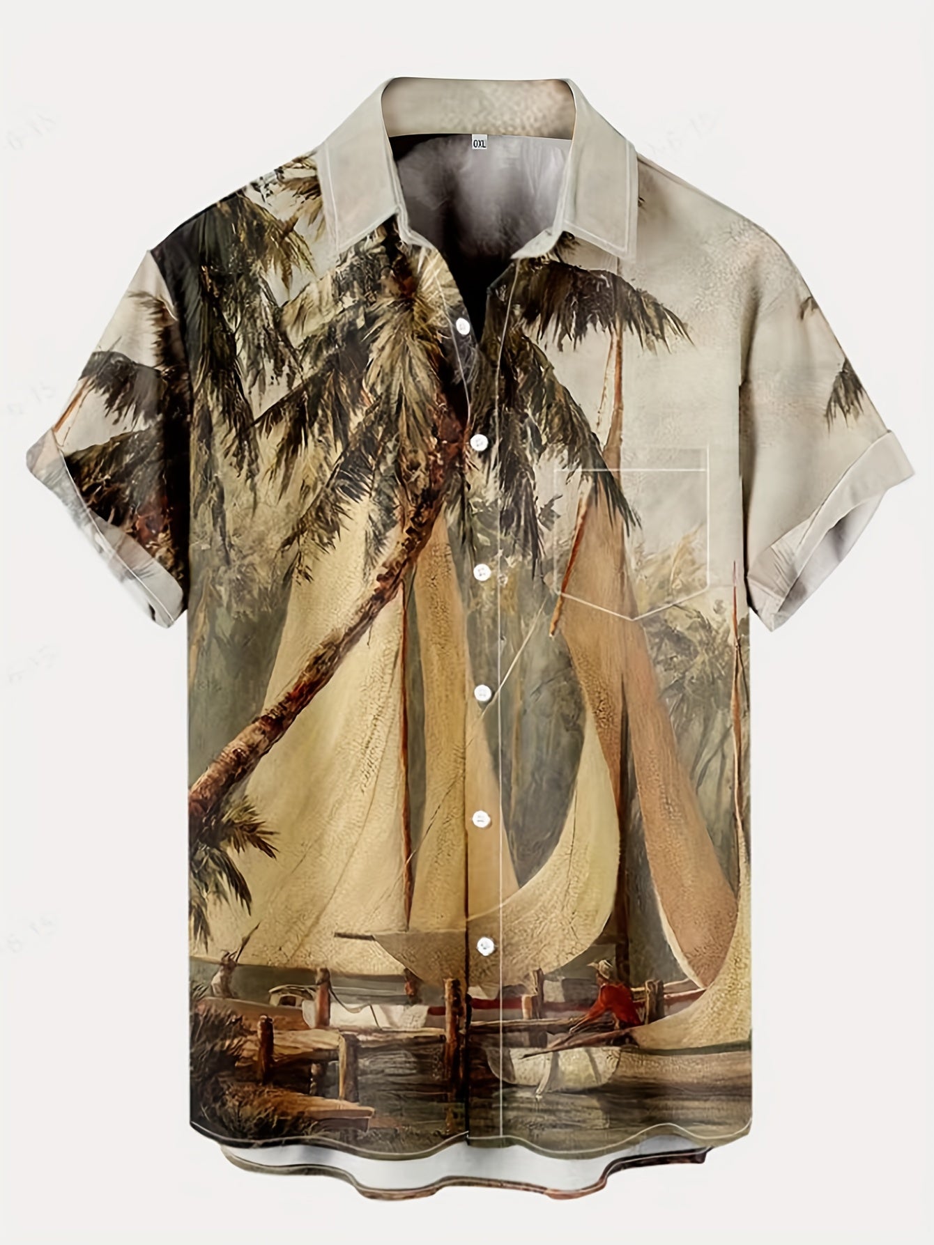 Men's Coconut Tree Print Hawaiian Shirt