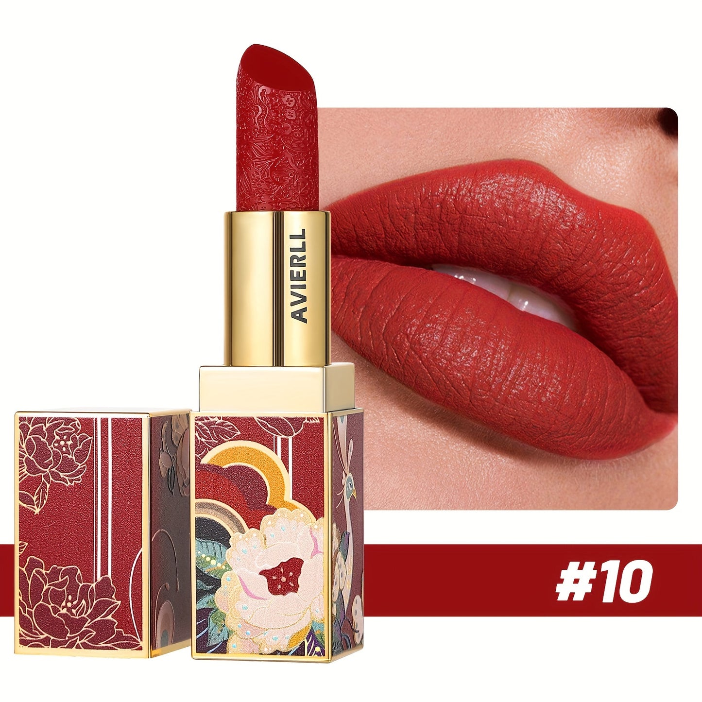 Enchanting Luxurious Matte Velvet Lip Collection - Hydrating, Long-Lasting, Seamless Finish - A Fashionable Chinese Traditional Printed Gift for Women, Perfect for Valentines Day & Lunar New Year Celebrations