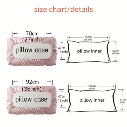 [Soft Satin Pillowcase] 2pcs Soft Breathable Satin Pillowcase | With Elastic Cord - Perfect For A Comfortable Sleep In Your Bedroom