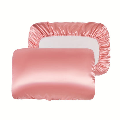 [Soft Satin Pillowcase] 2pcs Soft Breathable Satin Pillowcase | With Elastic Cord - Perfect For A Comfortable Sleep In Your Bedroom