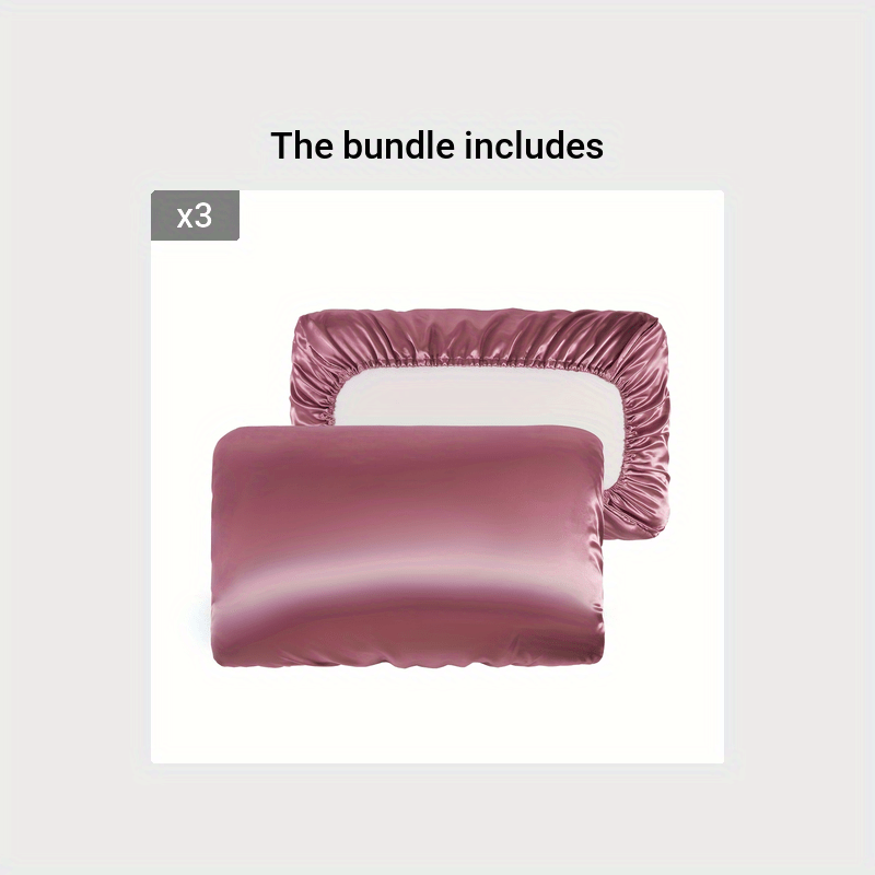 [Soft Satin Pillowcase] 2pcs Soft Breathable Satin Pillowcase | With Elastic Cord - Perfect For A Comfortable Sleep In Your Bedroom
