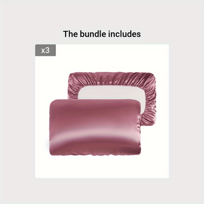 [Soft Satin Pillowcase] 2pcs Soft Breathable Satin Pillowcase | With Elastic Cord - Perfect For A Comfortable Sleep In Your Bedroom